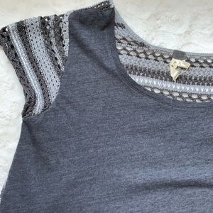 Free people Crochet gray crop top